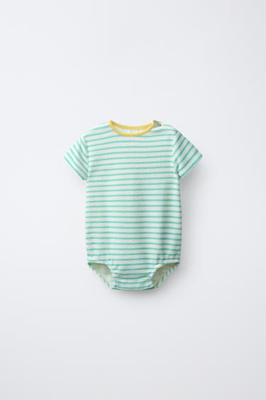BODY EFECTO TOALLA RAYAS - Verde agua de Zara