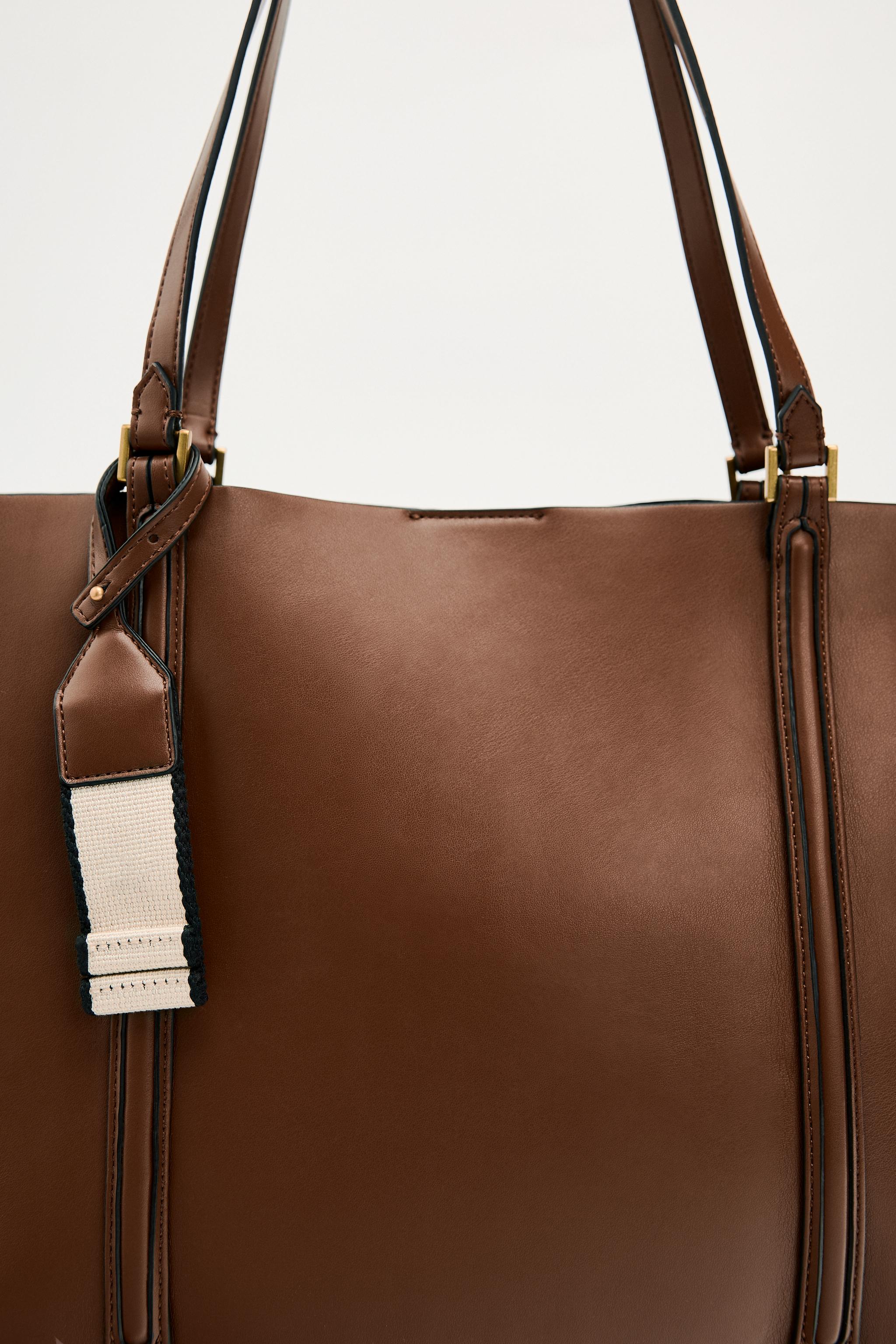 Tan tote 2025 bag zara