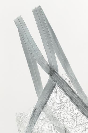 CONTRAST LACE BRALETTE - Blue / Grey by Zara - Image 6