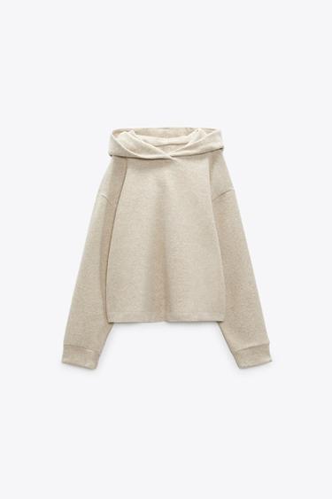 SUDADERA CAPUCHA FELPA SOFT - Beige vigoré de Zara