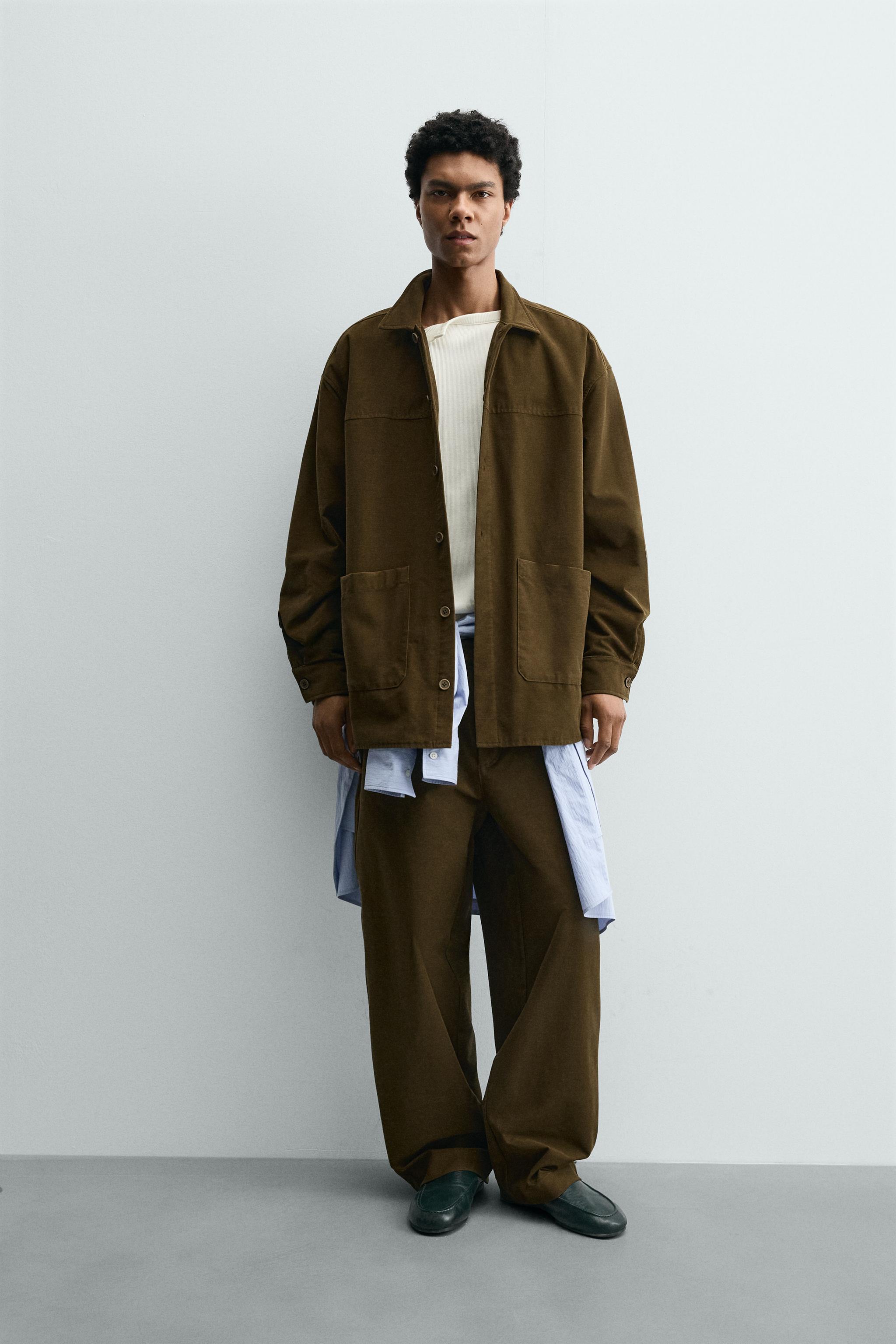 VERSION OF YOU Khaki ブラタンクトップ　L OVERSIZED SHIRT WITH POCKETS SAMUEL DE SABOIA - mid khaki | ZARA