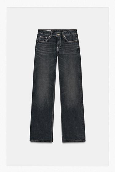 JEANS TRF WIDE LEG 로우라이즈 - Zara 나이트 블루