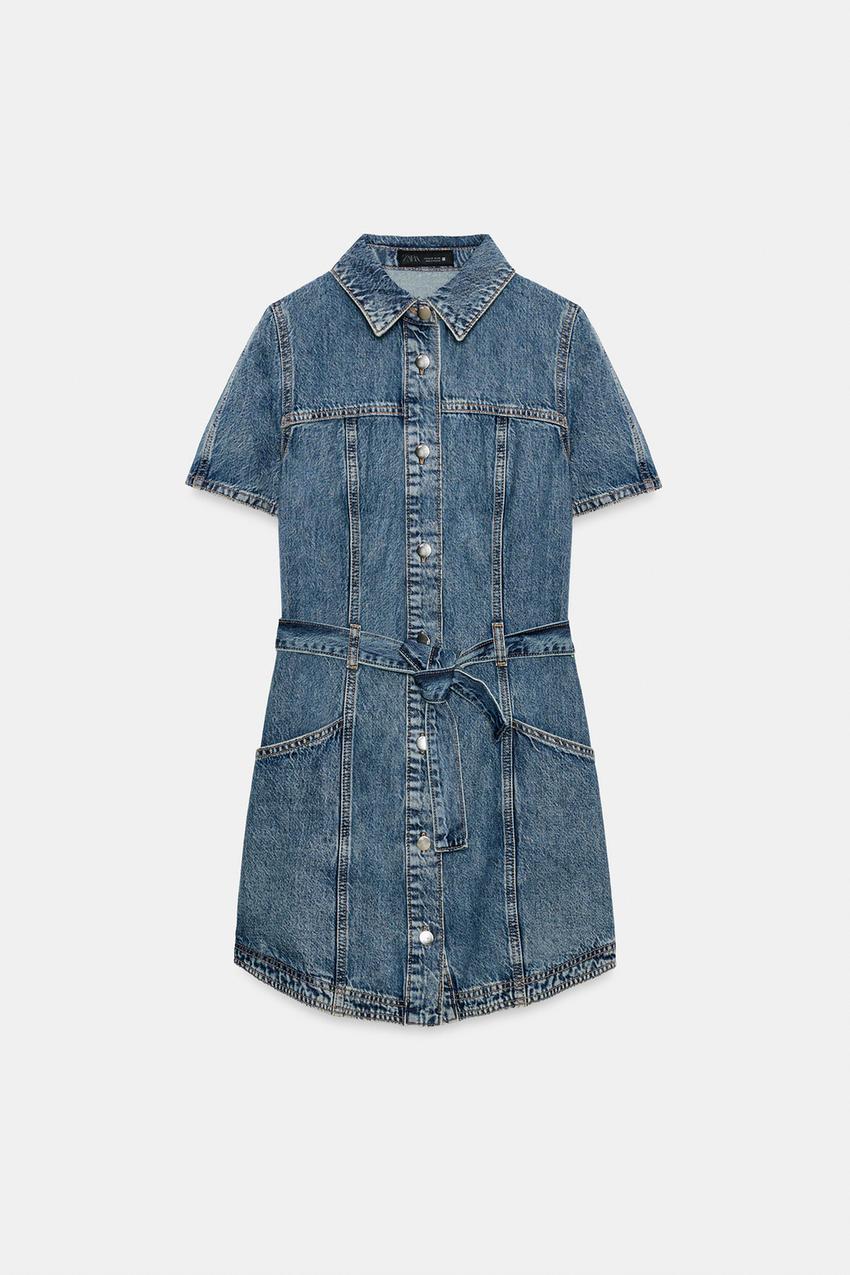 denim dress with belt zara Zara - Z1975 Belted Denim Dress - Blue - S