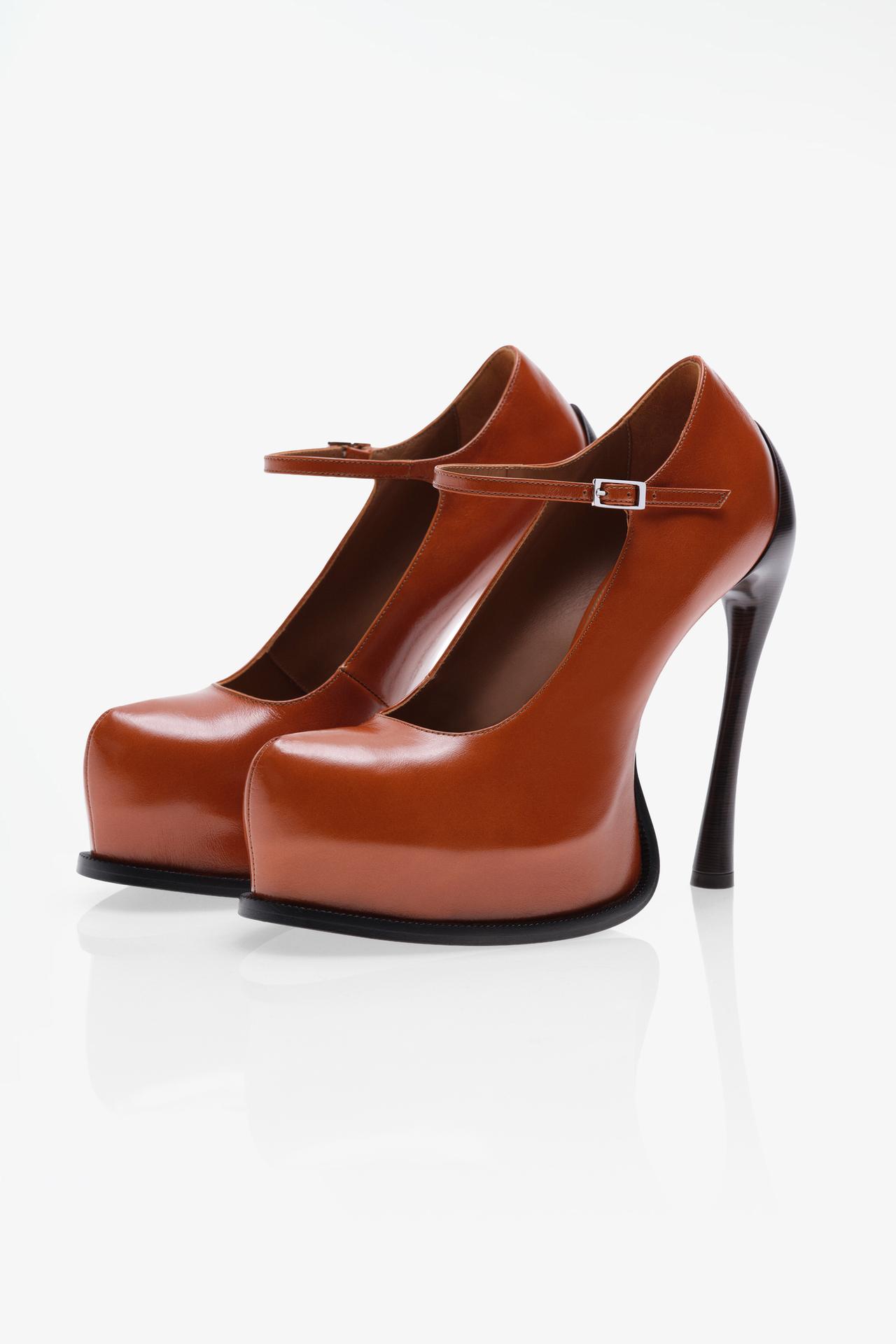LIMITED EDITION LEATHER MARY JANE PLATFORMS — Brown