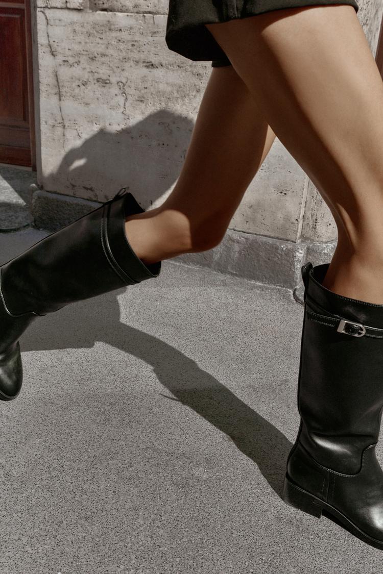 BOTA HÍPICA HEBILLA Negro ZARA España - Main Image