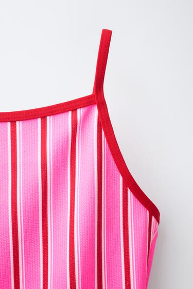 6-14 ANS / MAILLOT DE BAIN À RAYURES - Rose fluo de Zara - Image 2