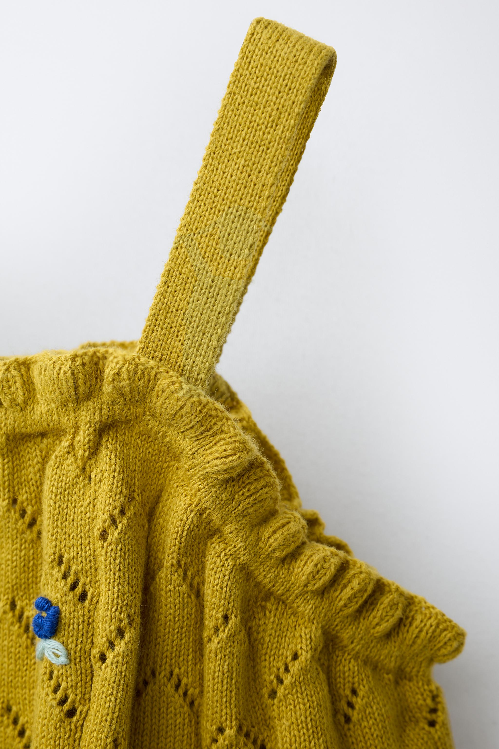 Детские свитеры Zara COTTON LINEN EMBROIDERED KNIT TOP — фото 3