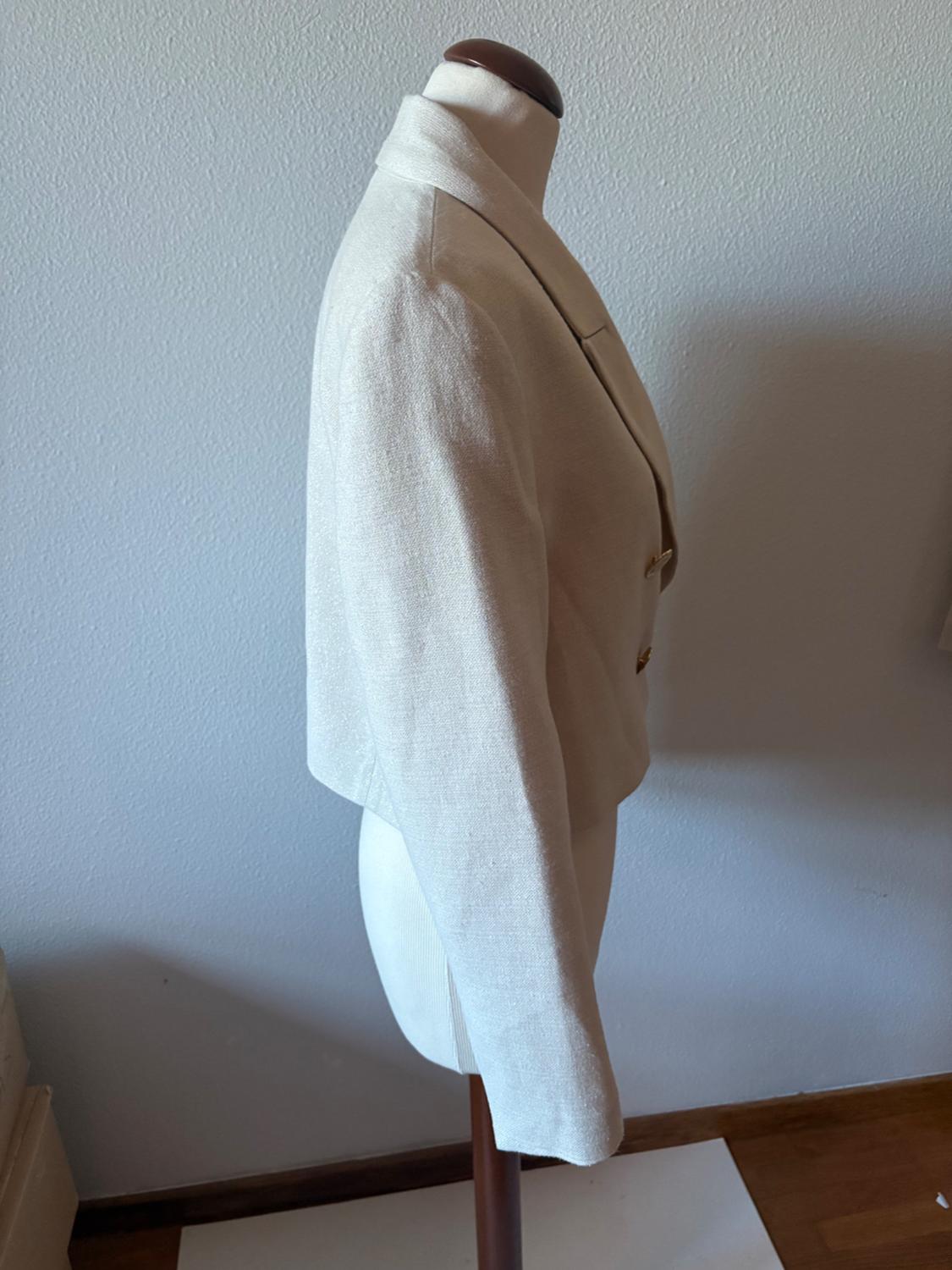 SHORT DOUBLE-BREASTED BLAZER WITH METALLIC THREAD - Image 4