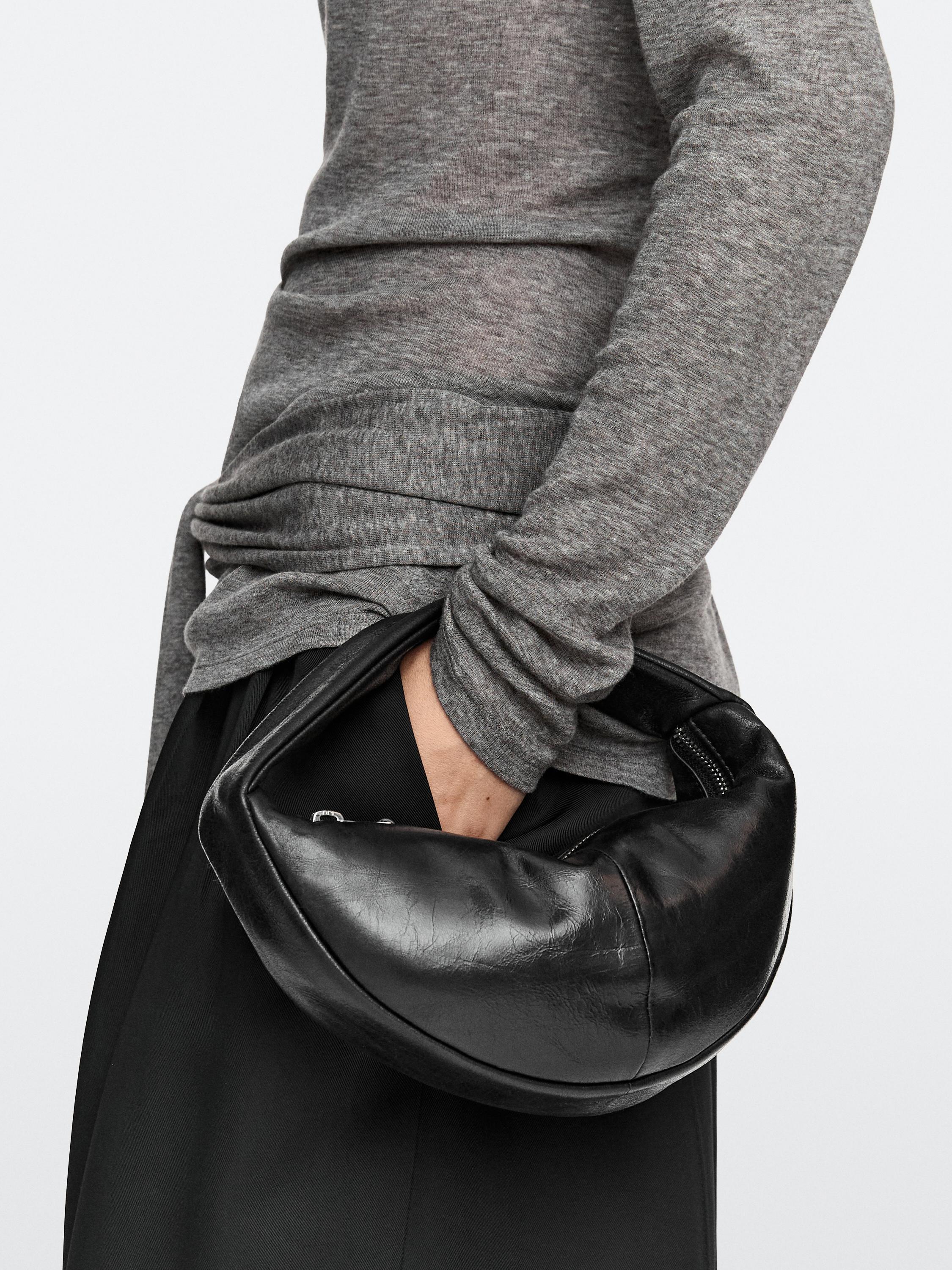 Mini nappa leather half-moon bag