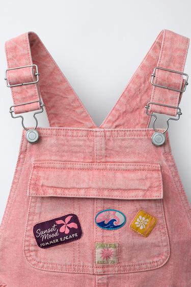 PATCH PINAFORE DRESS - salmon pink by Zara - Image 2