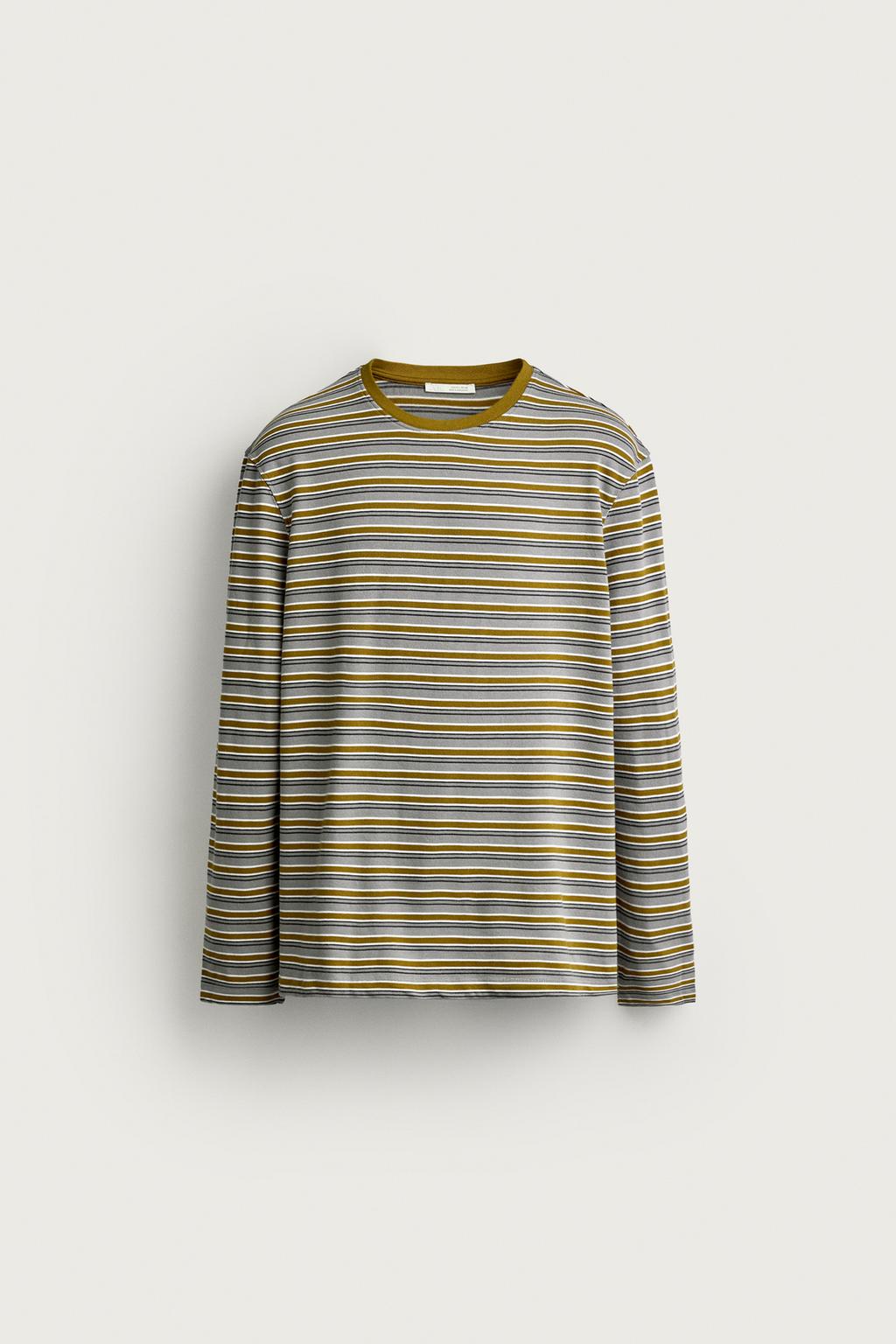 STRIPED JACQUARD REGULAR FIT T-SHIRT