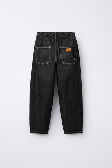 JEANS BAGGY BALLOON - Negro de Zara