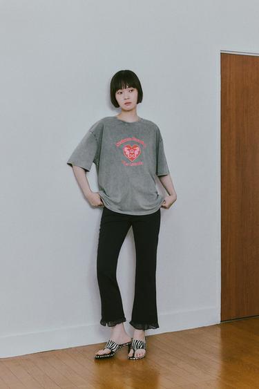 RUFFLED MINI FLARE TROUSERS - Black by Zara