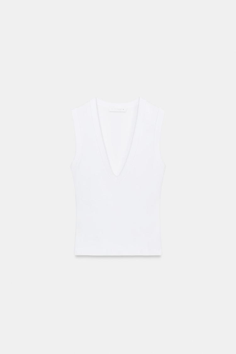 CAMISETA DE ALGODÓN CON ESCOTE EN V 4