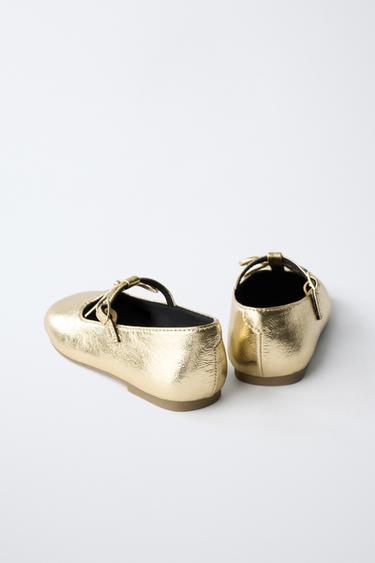 BALLERINES AVEC NŒUD - Or de Zara - Image 4