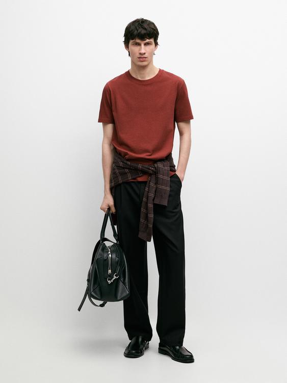Short sleeve cotton blend T-shirt from Zara - $80