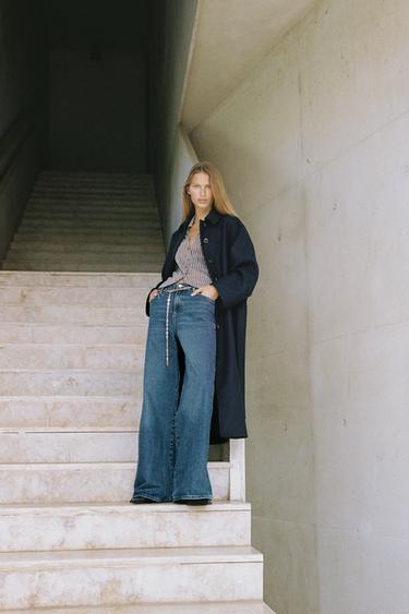 Z1975 WIDE-LEG JEANS WITH CHAIN BELT - Mid-blue by Zara