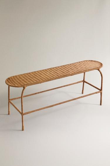 Zara RATTAN BENCH - Brown