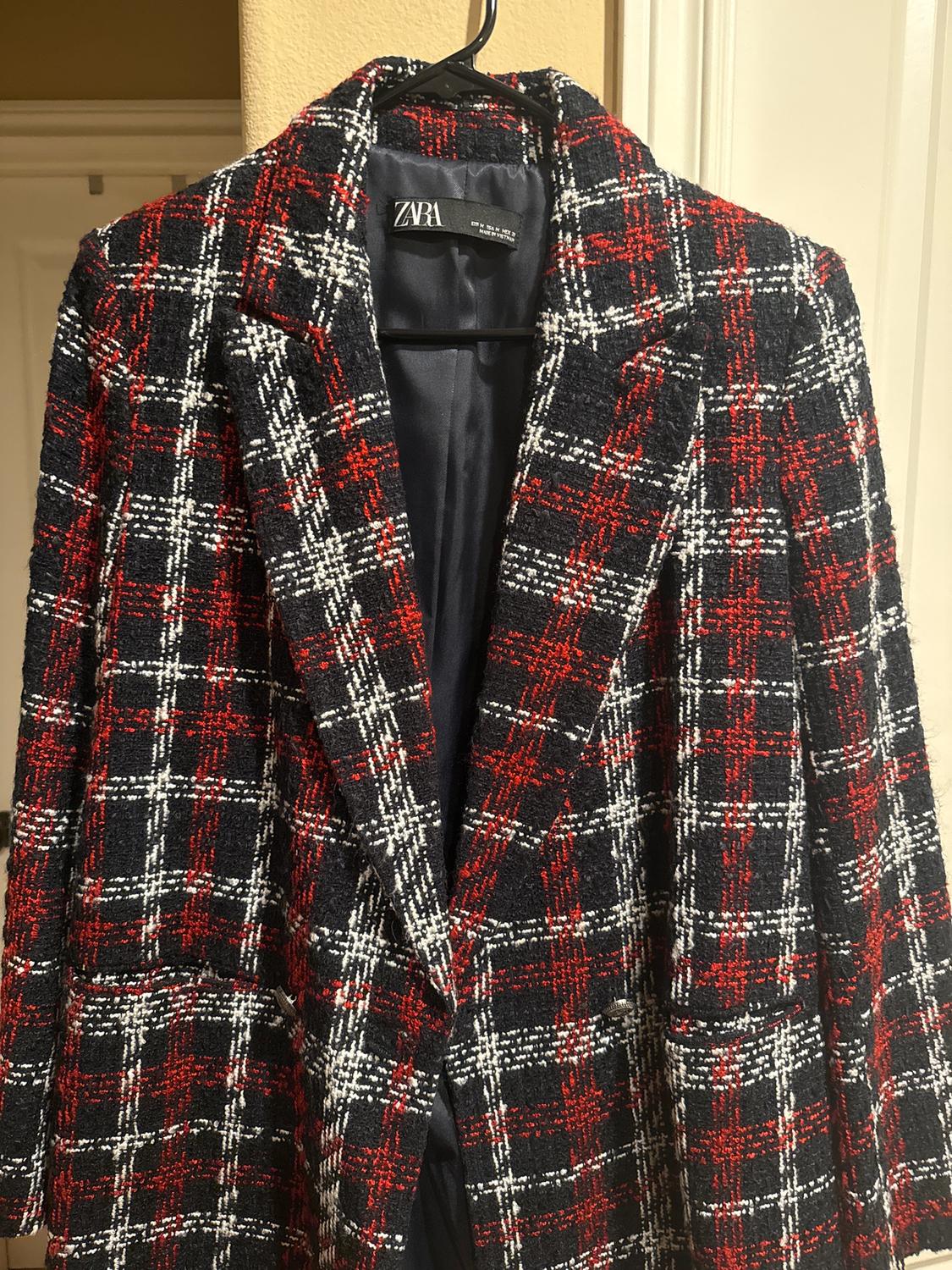 PLAID DOUBLE BREASTED BLAZER - Image 2