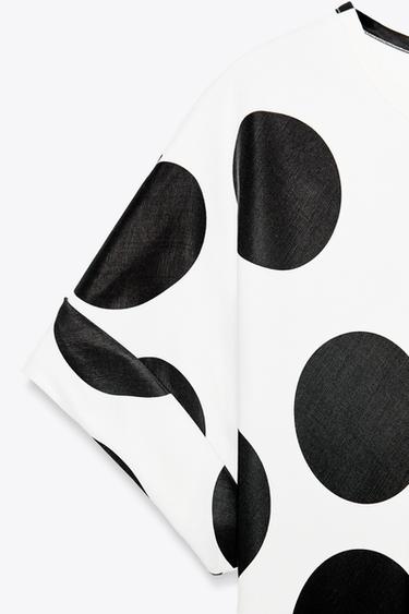 TOP À POIS ZW COLLECTION - Noir / Blanc de Zara - Image 2