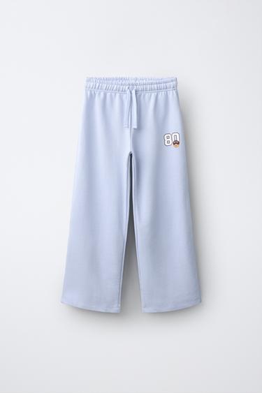 WIDE-LEG JOGGING TROUSERS - Sky blue by Zara