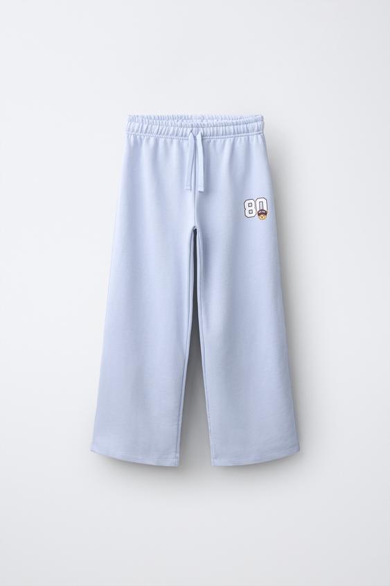 WIDE-LEG JOGGING TROUSERS - Sky blue by Zara - Image 0