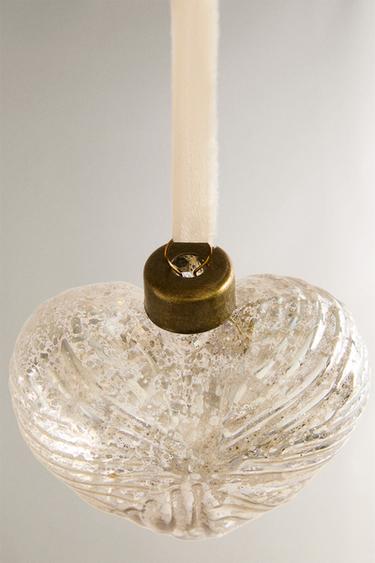 MERCURISED HEART CHRISTMAS TREE DECORATION - Silver by Zara - Image 2