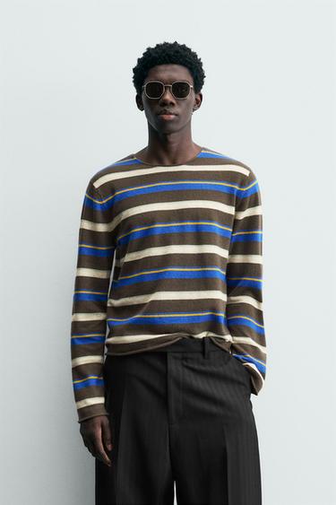 Zara LIMITED EDITION STRIPED JACQUARD JUMPER - striped