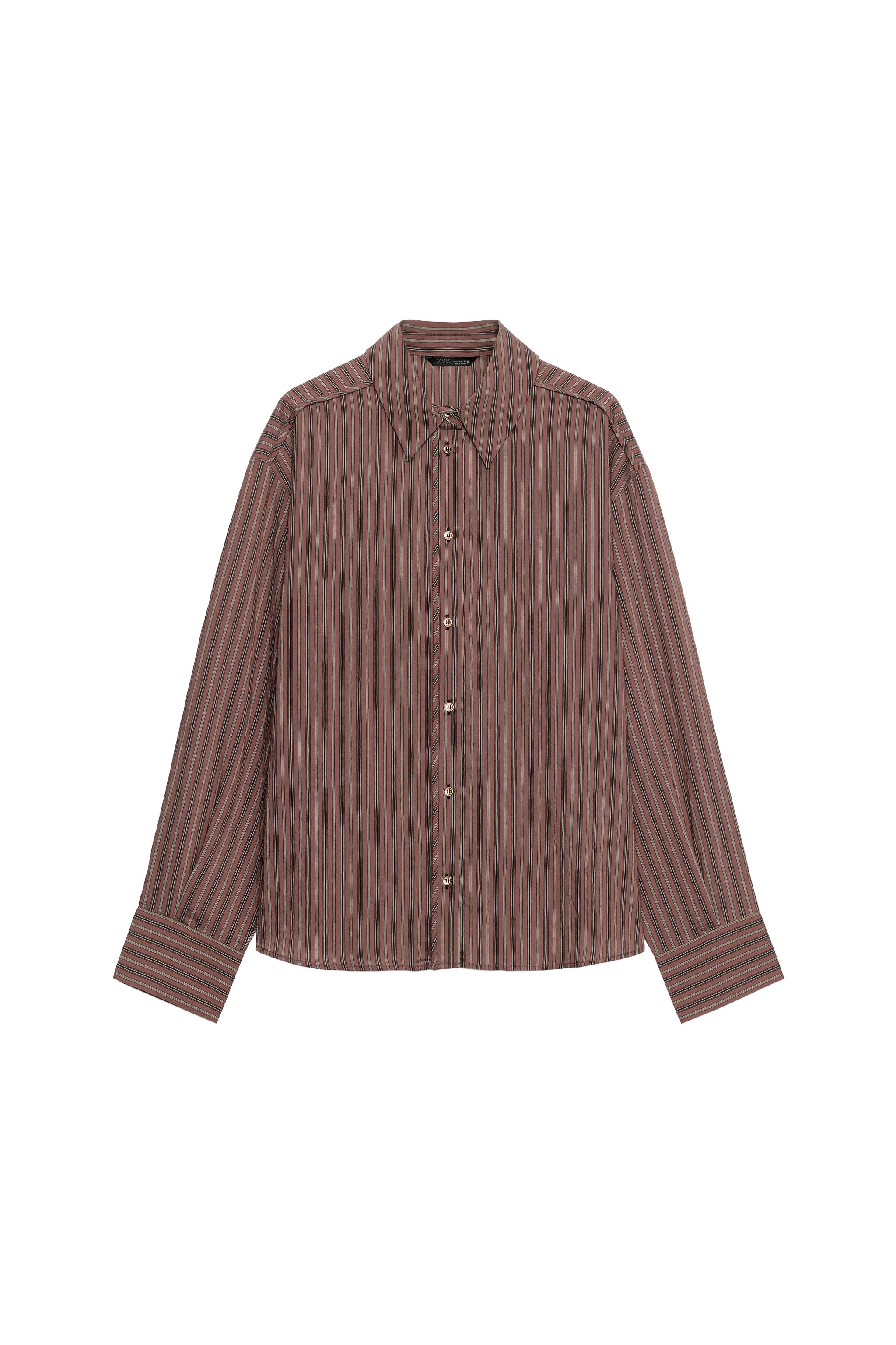 STRIPED FLOWY SHIRT