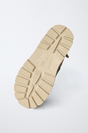 LEATHER BORDÓN BOOTS - Taupe Grey by Zara - Image 6