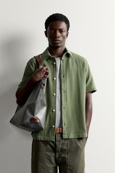 REGULAR FIT TEXTURED SHIRT — Green 2