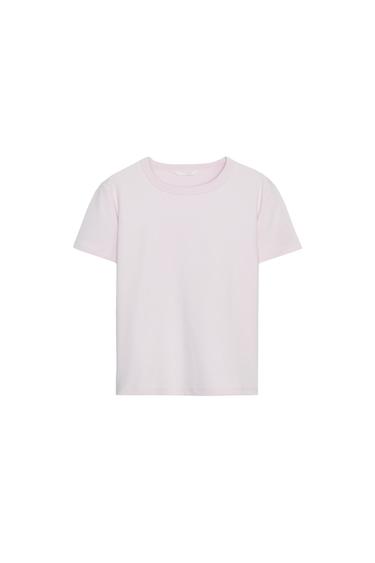 CAMISETA INTERLOCK MANGA CURTA - Rosa / Lilás da Zara