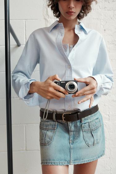 TRF DENIM MINI SKIRT - Light blue by Zara