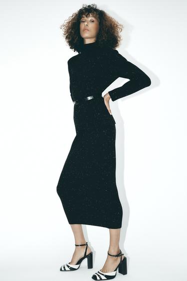 KNIT MIDI SKIRT - Black by Zara