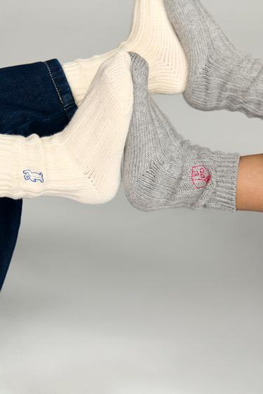 Zara ZARA TIMELESS - ORFAYO © KNIT SOCKS - Ecru