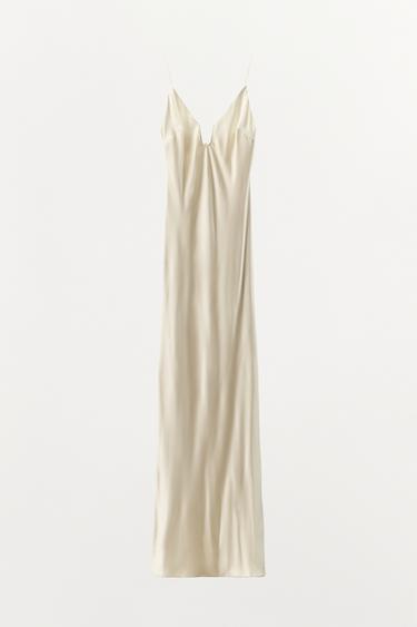 VESTIDO LARGO VISCOSA 100% - Crudo de Zara