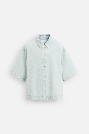 TEXTURED JACQUARD SHIRT - Light blue by Zara