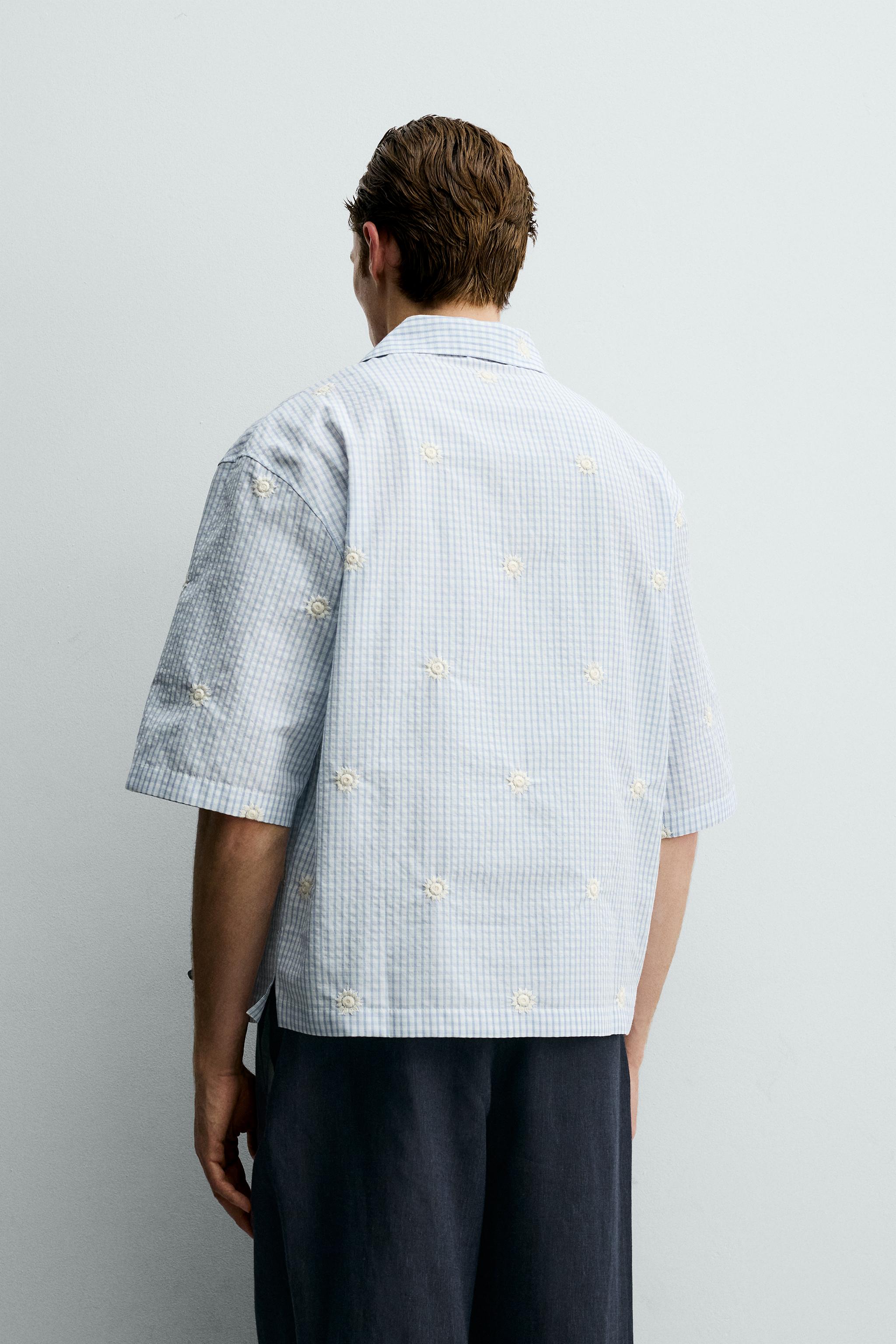 CHEMISE RELAXED FIT BRODERIE FLORALE