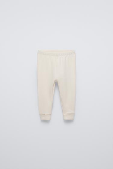 TWO-PACK OF RIBBED LEGGINGS - Light beige by Zara - Image 1