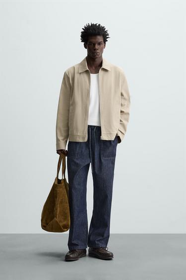 JAQUETA REGULAR FIT EM ALGODÃO - Bege-claro da Zara - Imagem 0