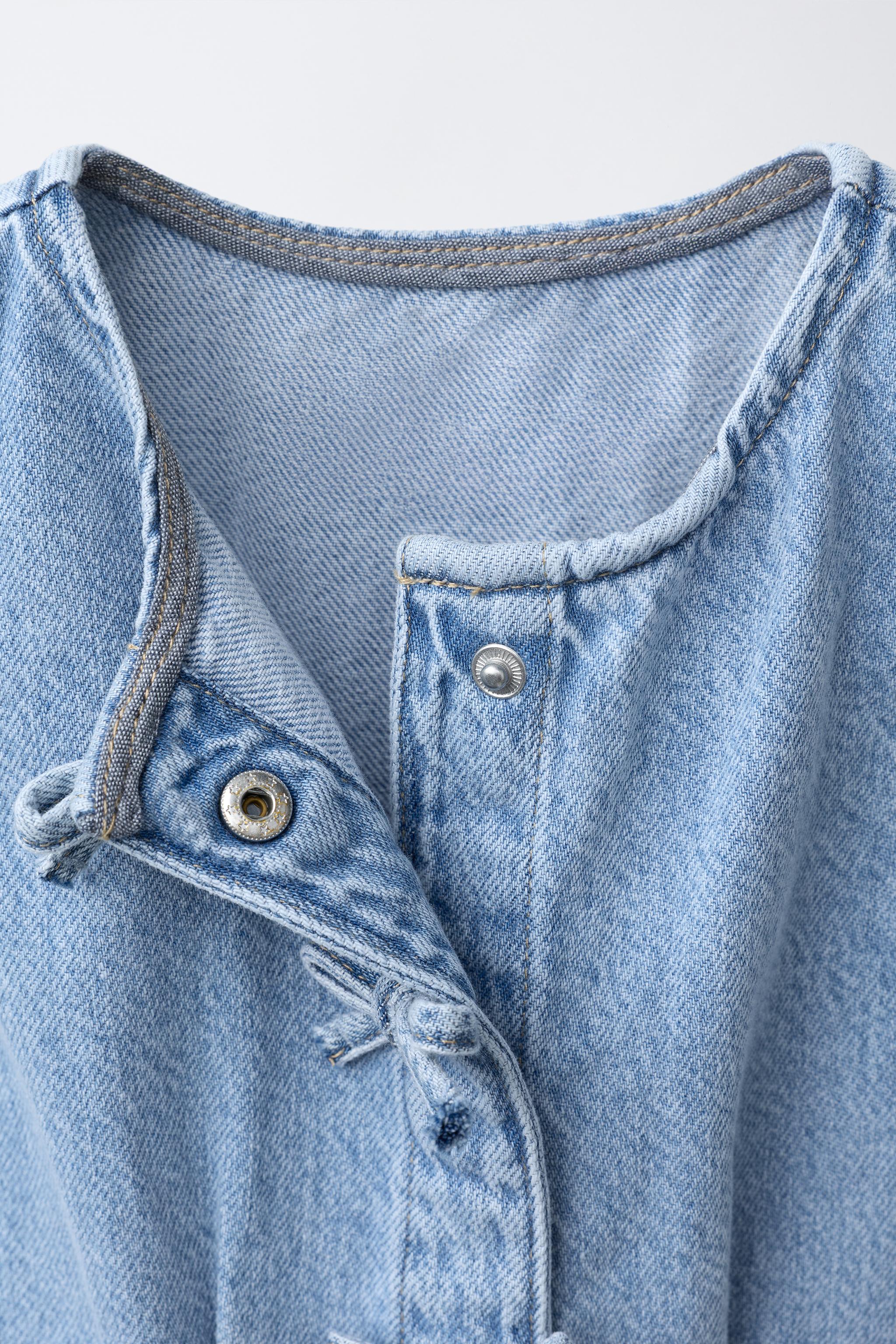 SHORT DENIM JUMPSUIT WITH BOWS