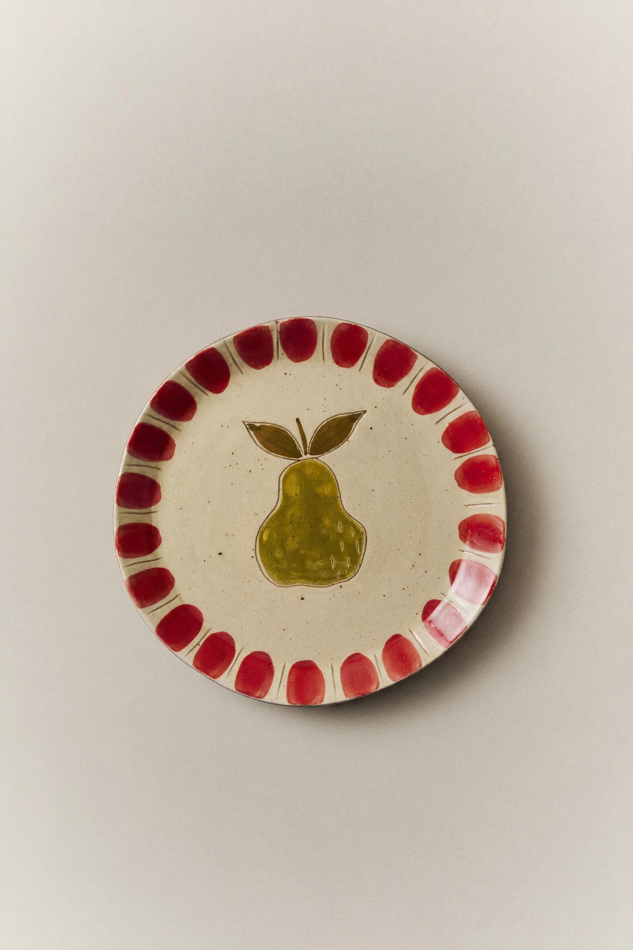 FRUIT EARTHENWARE DESSERT PLATE