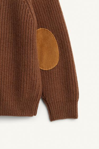 LIMITED EDITION 100% WOOL CARDIGAN WITH ELBOW PATCHES - Toffee by Zara - Image 6
