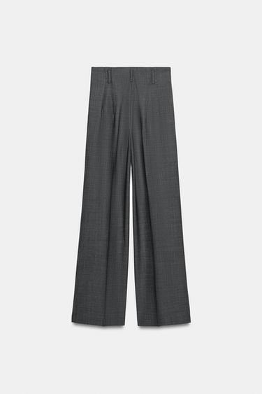 ZW COLLECTION HIGH-WAIST WOOL BLEND TROUSERS - Grey marl by Zara - Image 5