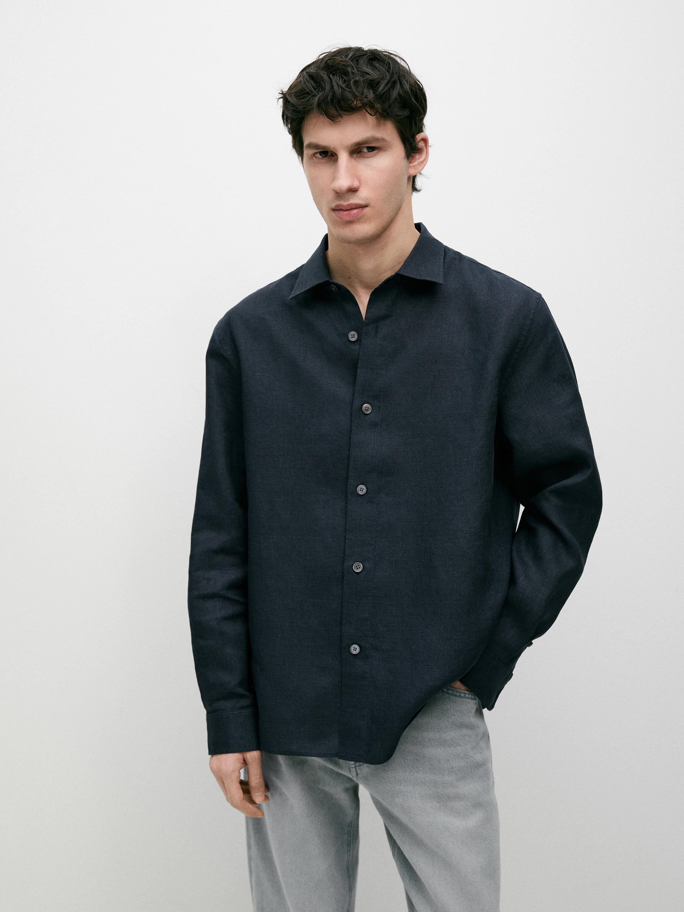Chemise regular fit 100 % lin lourd