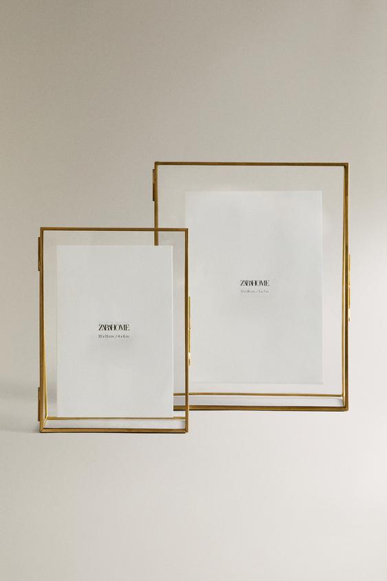 TRIANGULAR STRUCTURE PHOTO FRAME - Golden by Zara - Image 0