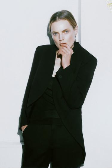 ZW COLLECTION LIMITED EDITION MINIMALIST LONG BLAZER - Black by Zara - Image 11