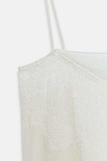 TOP DENTELLE - Blanc cassé de Zara - Image 7