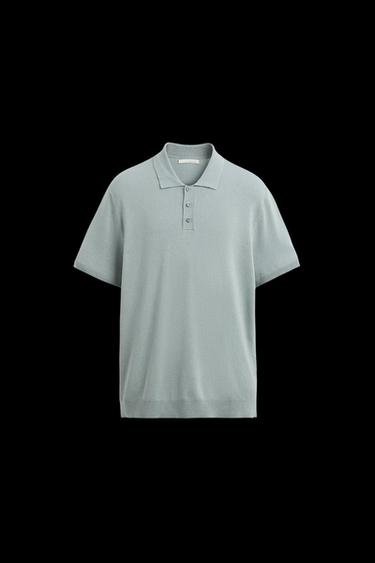 POLOSHIRT AUS STRICK MIT VISKOSE-MISCHGEWEBE - Grau / Blau von Zara - Bild 0