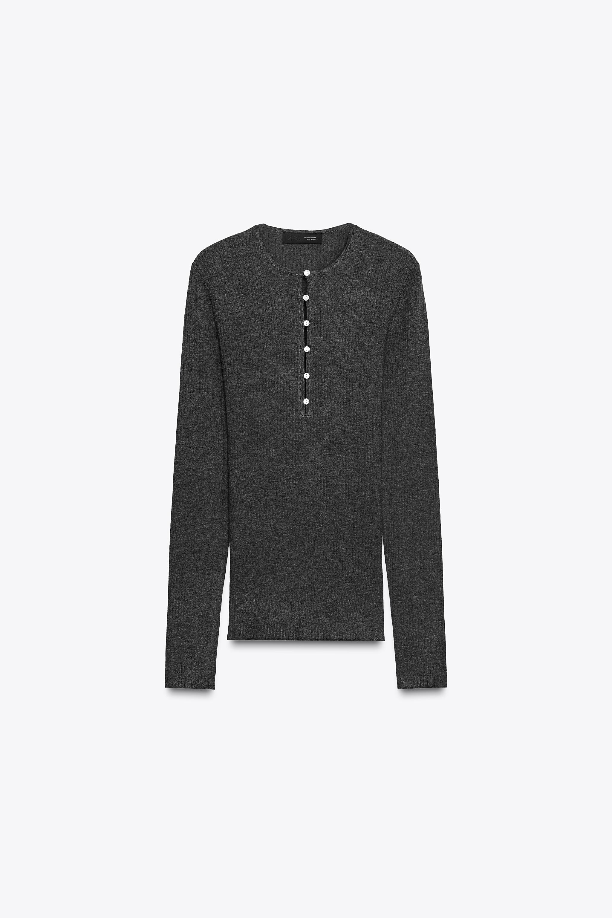 リブニットセーター - グレー | ZARA Japan / 日本